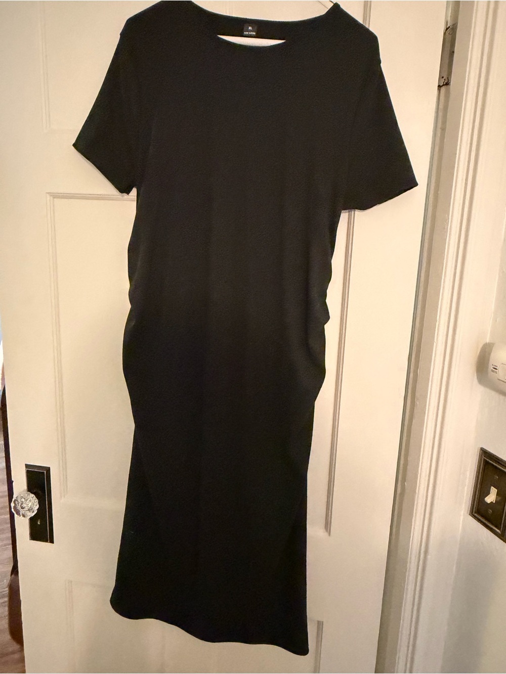 Maternity Black Short-Sleeve Midi Dress - Unknown Brand